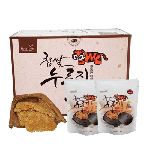 [라이스웰]황동판에 구운 찹쌀누룽지60g*10개입