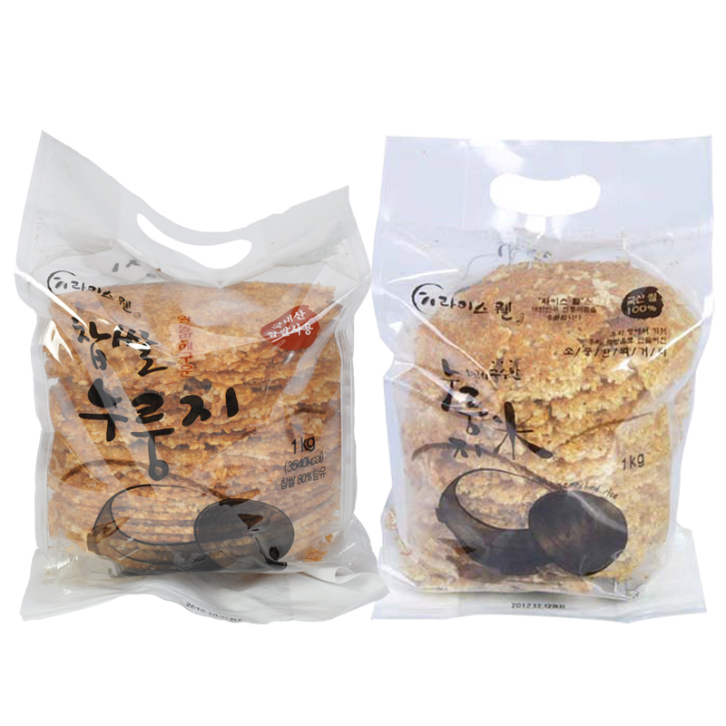 황동판에 구운 찹쌀누룽지1kg+백미누룽지1kg